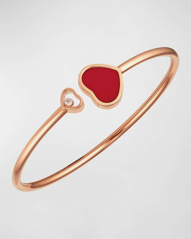 Happy Hearts Bangle Bracelet in 18K Rose Gol